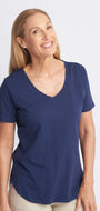 Cotton V Neck Tee