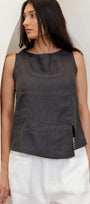 Linen Shell Top with split 100%