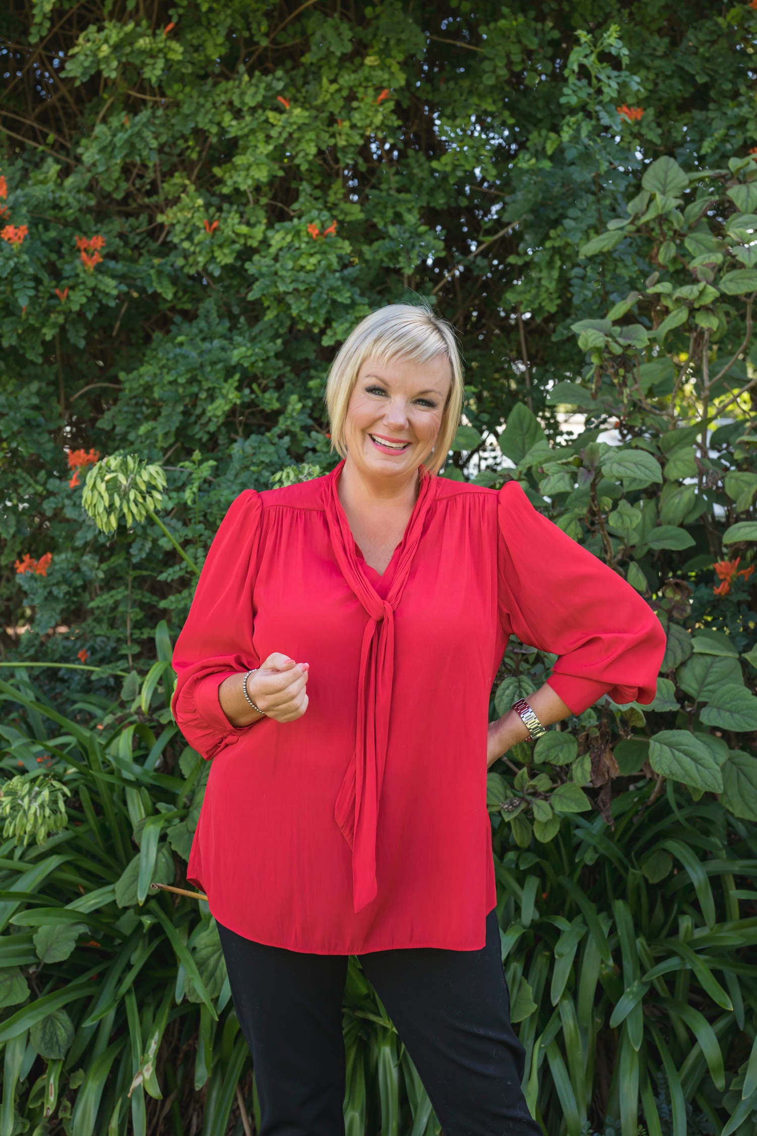 Hudson L/S Tie Blouse Lustre