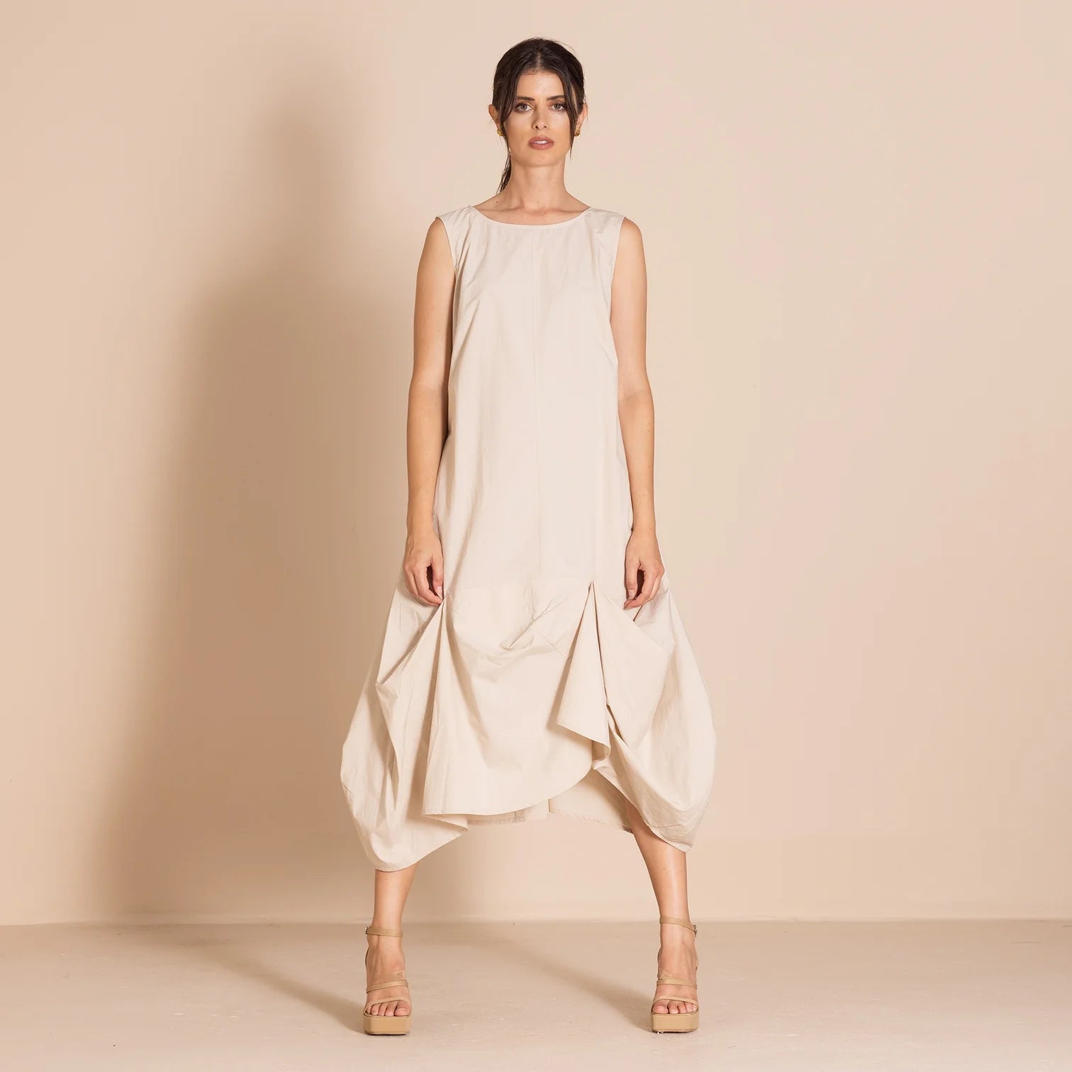 pima origami dress almond / 14 pima origami dress almond / 14