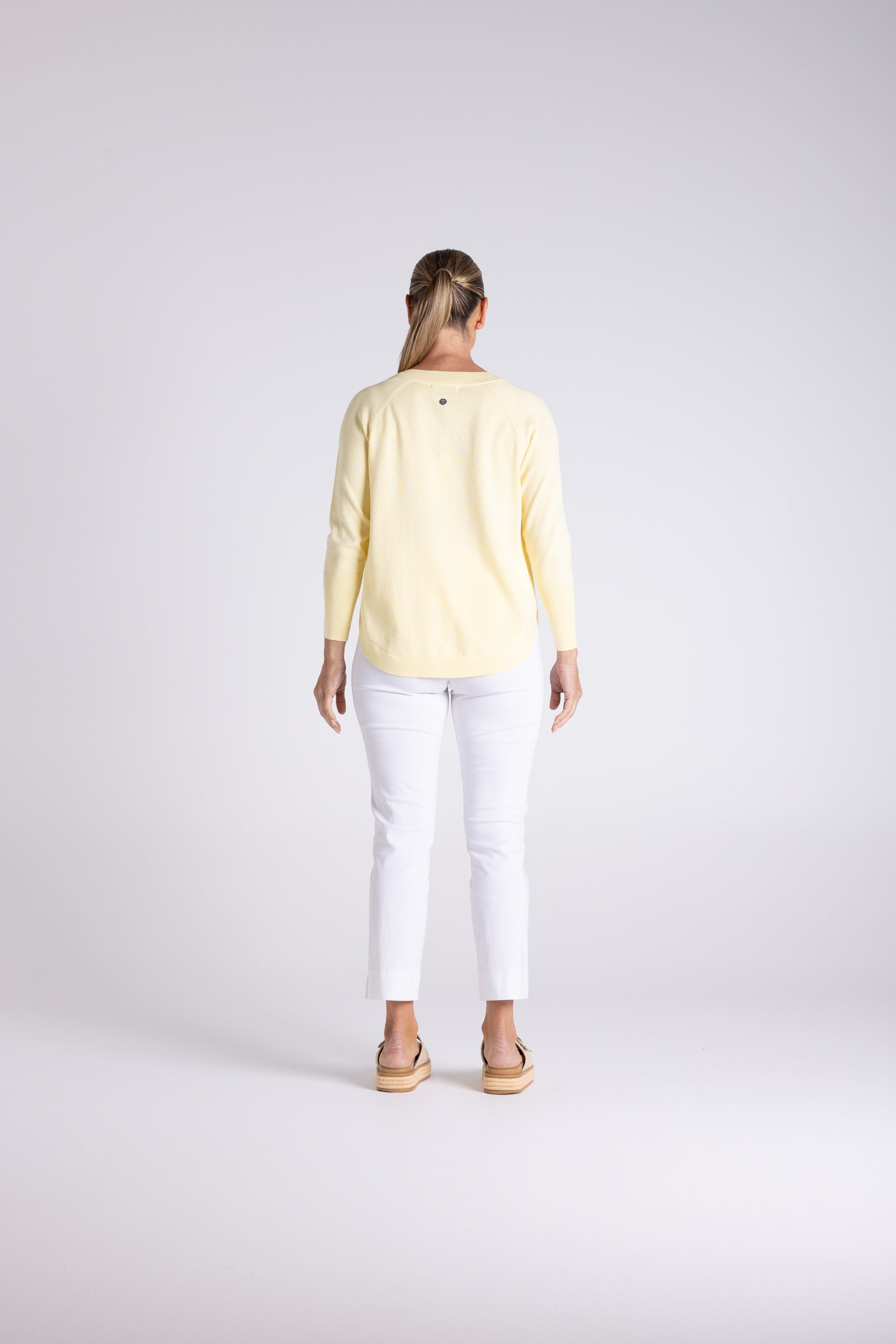 Raglan V  Neck With Scoop Hem