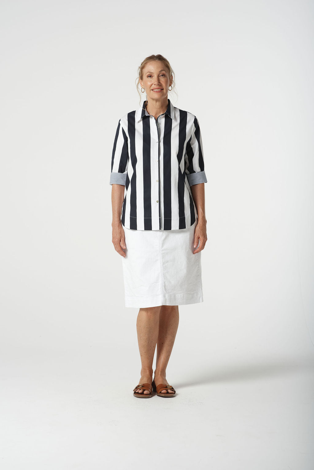 Classic  Cotton t 3/4 Sleeve Shirt