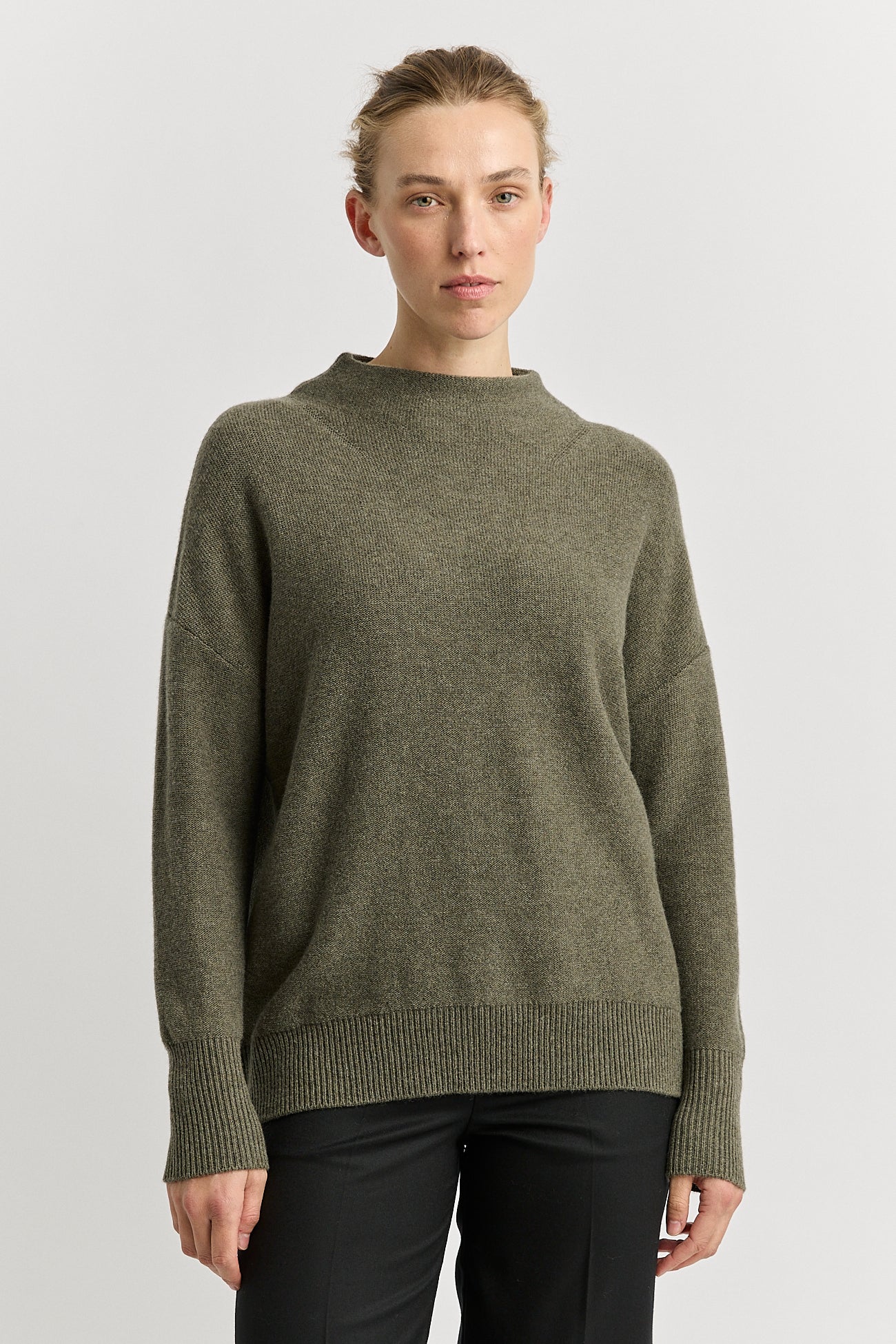 Drop Shoulder Mock Neck