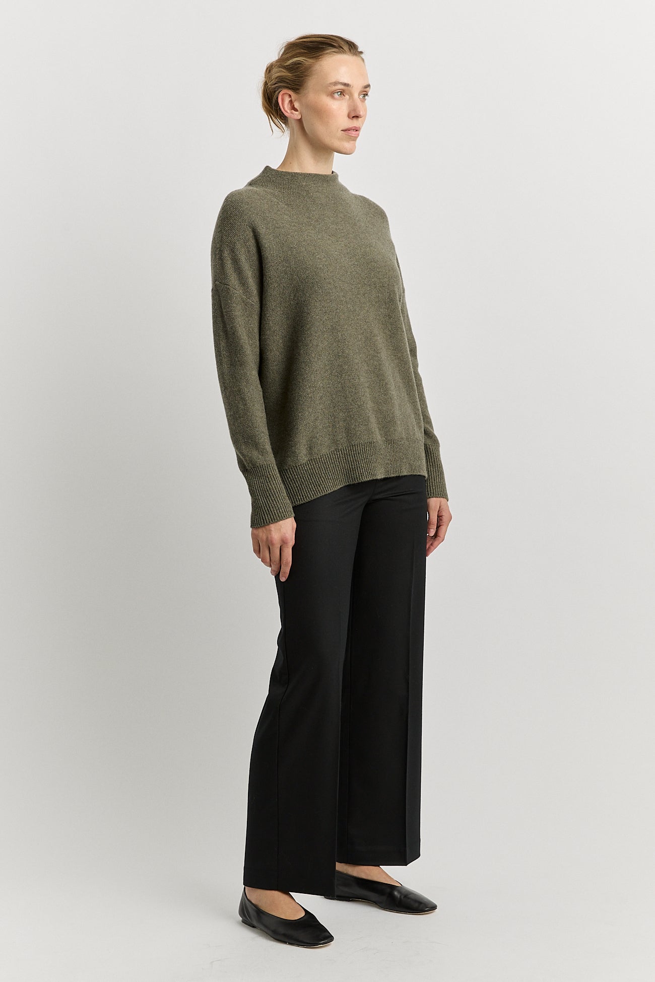Drop Shoulder Mock Neck