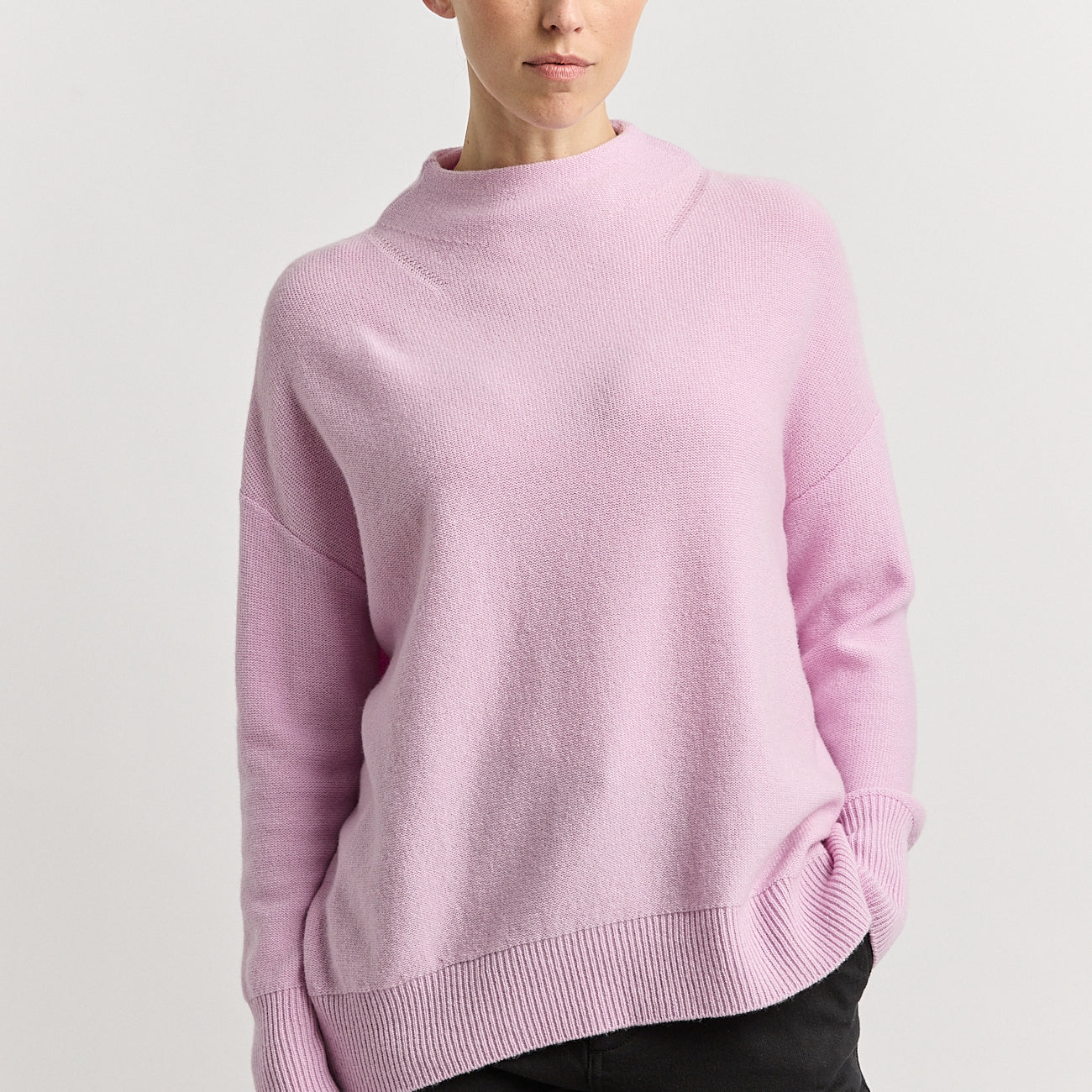 Drop Shoulder Mock Neck