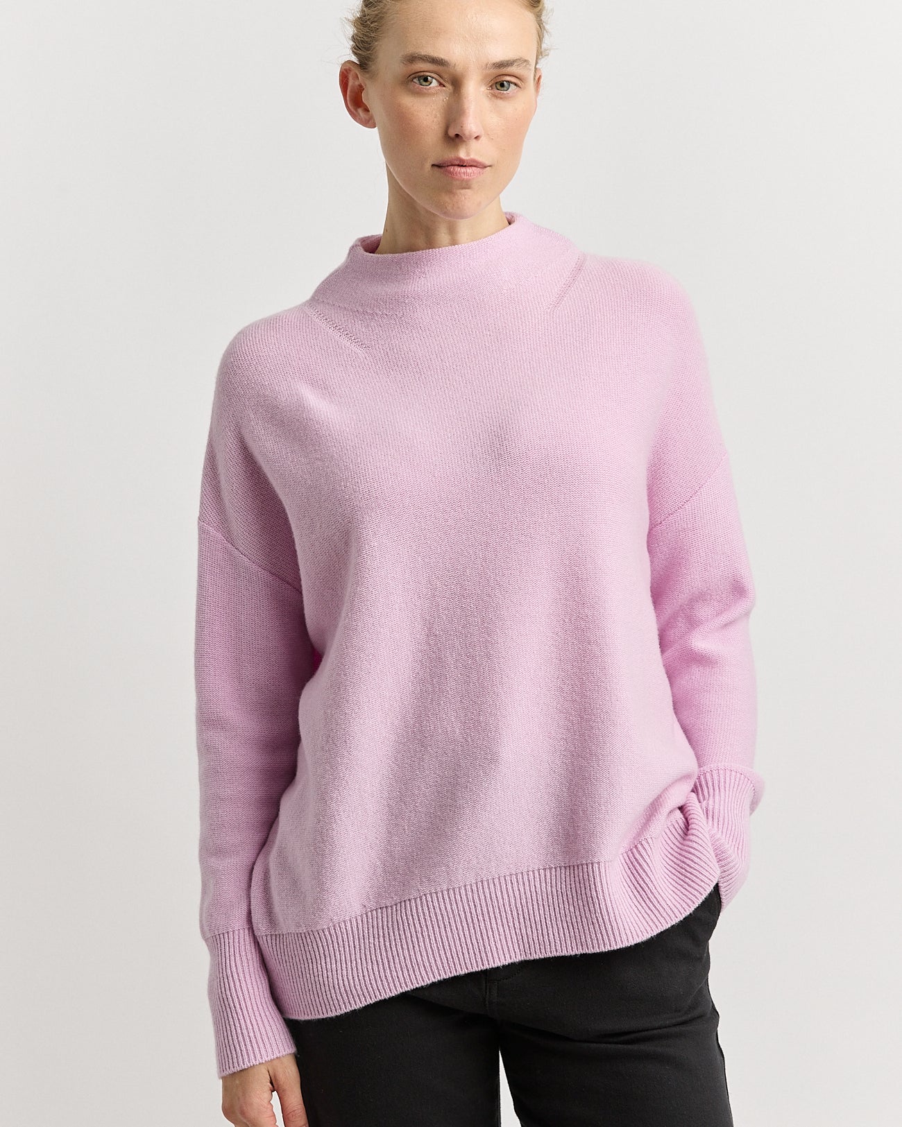 Drop Shoulder Mock Neck