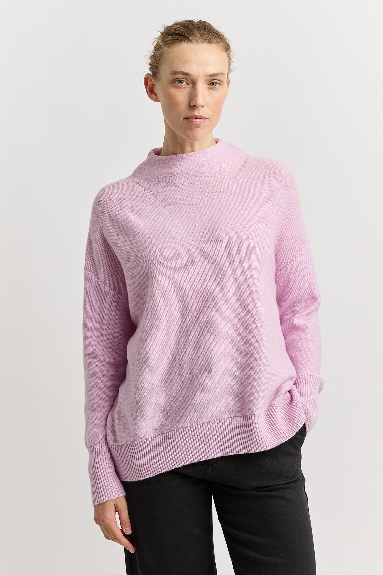 Drop Shoulder Mock Neck