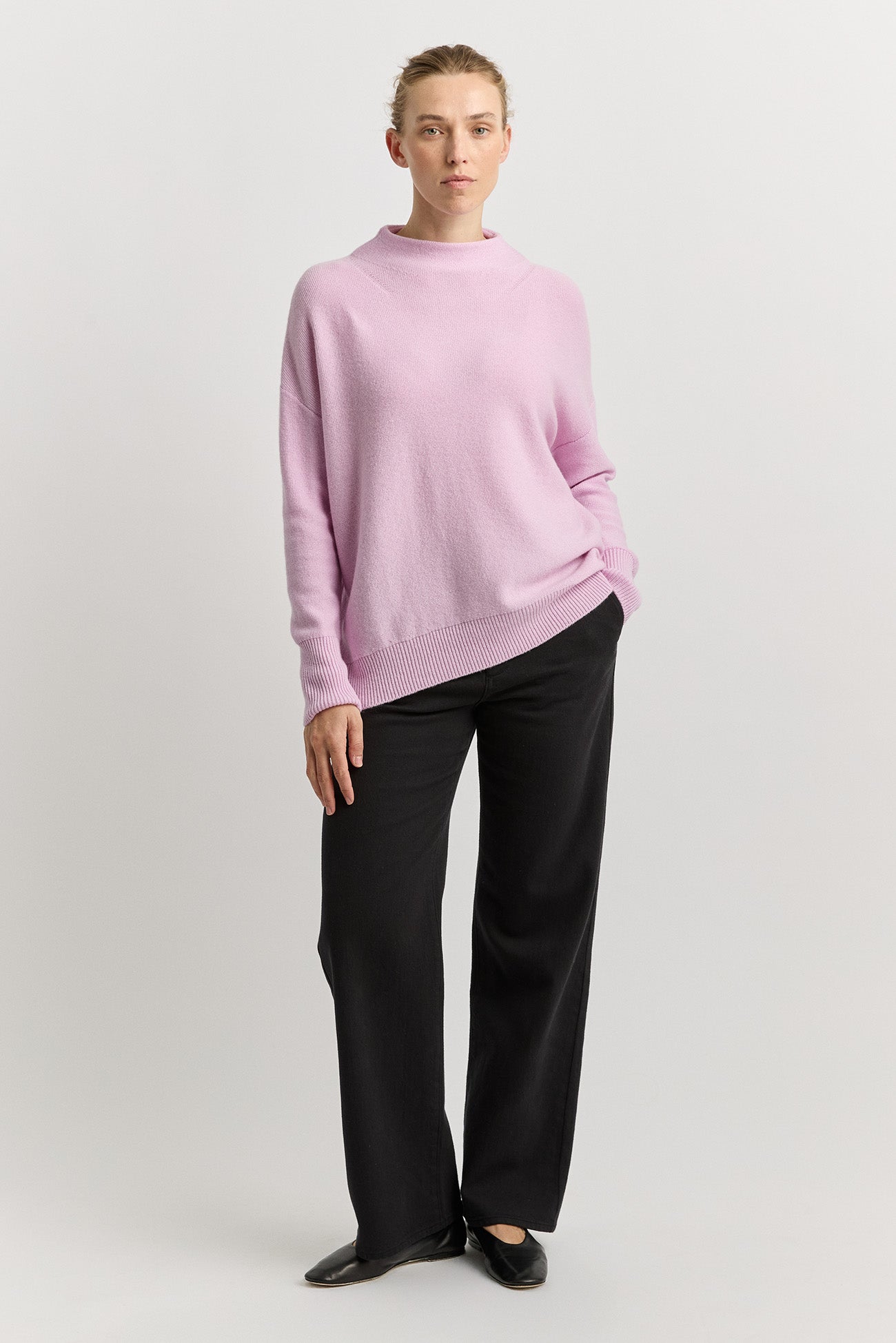 Drop Shoulder Mock Neck
