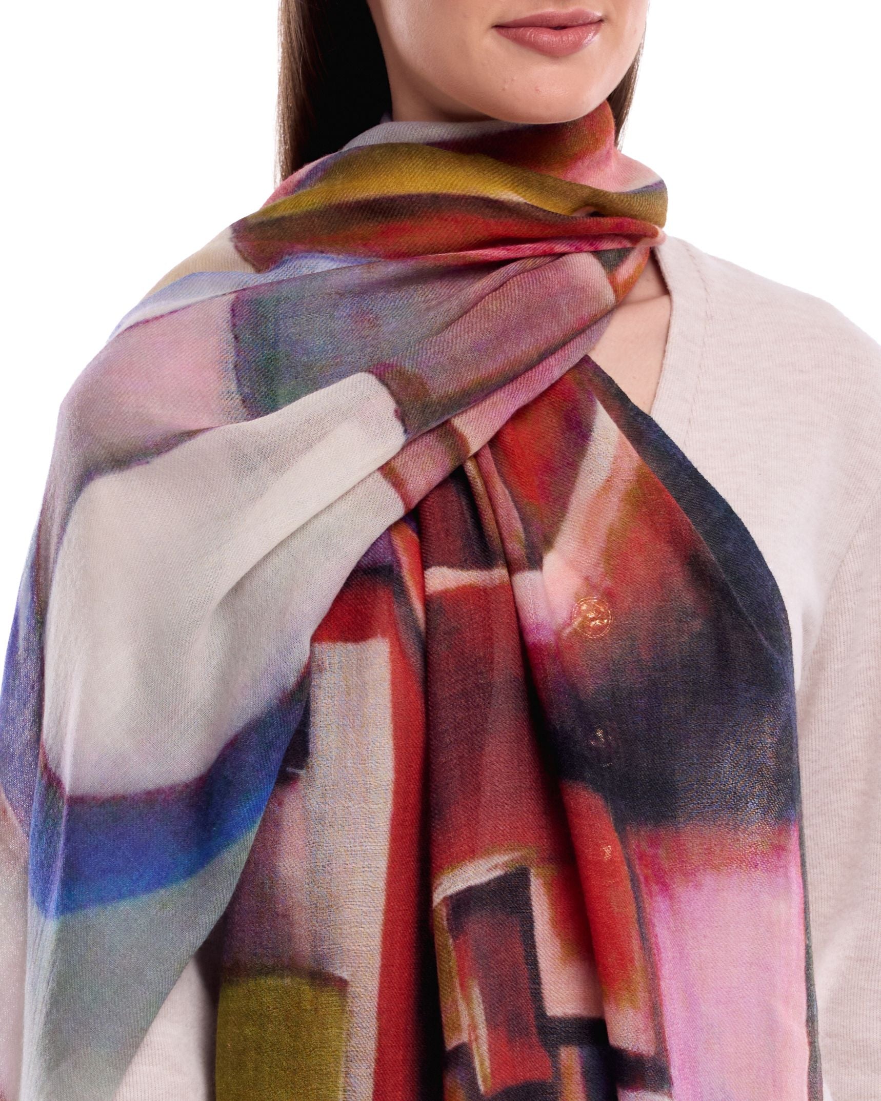 Festival Abstract Merino Wool Scarf