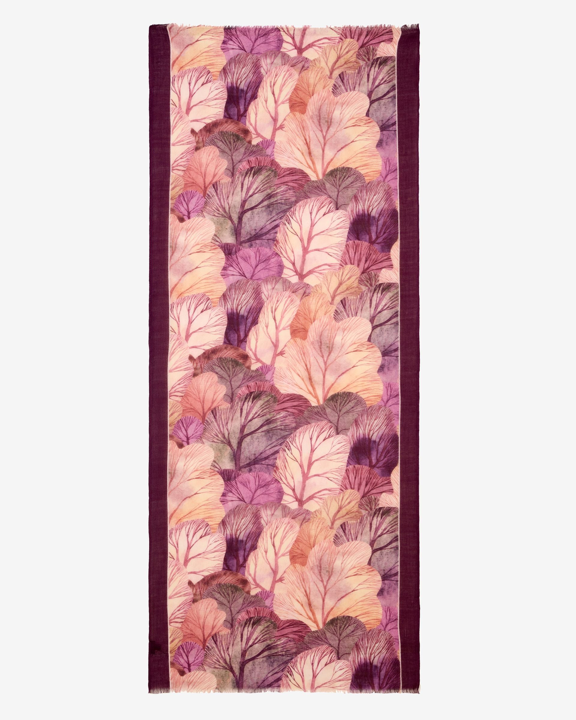 Aura foliage Print Wool Modal Scarf