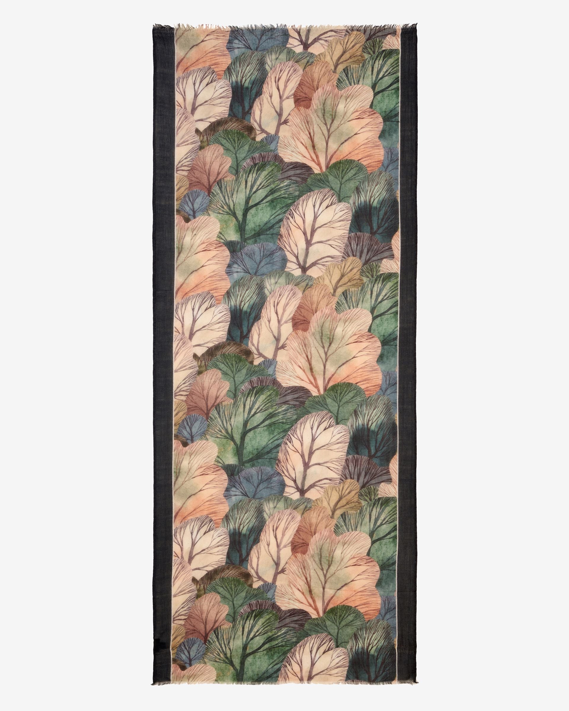 Aura foliage Print Wool Modal Scarf