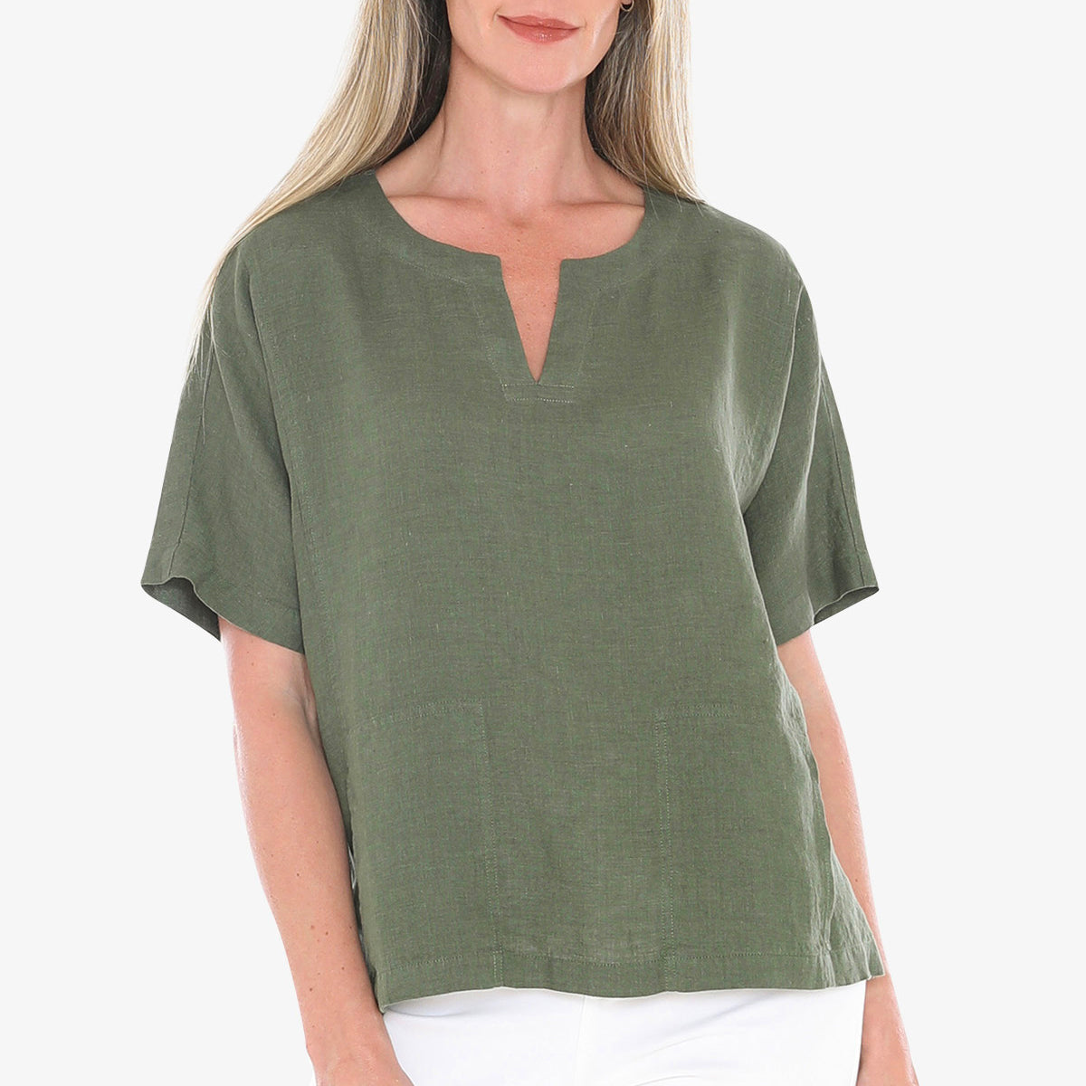 2 Pocket Linen Top