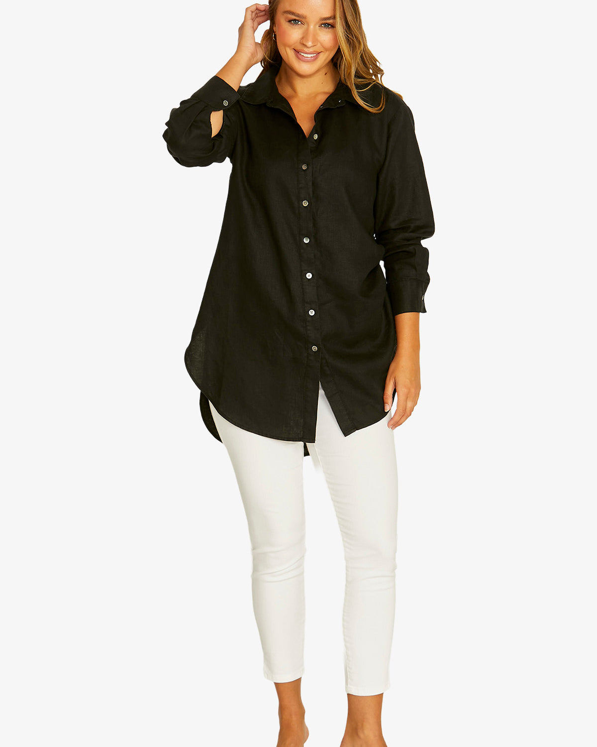 Rouched Side Tunic Shirt