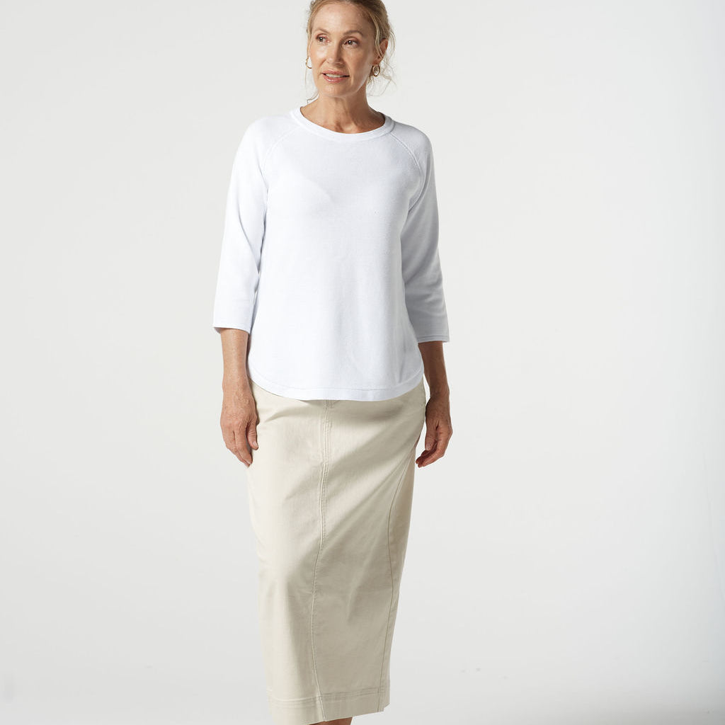 Sorbet Cotton 3/4 Sleeve Raglan Knit