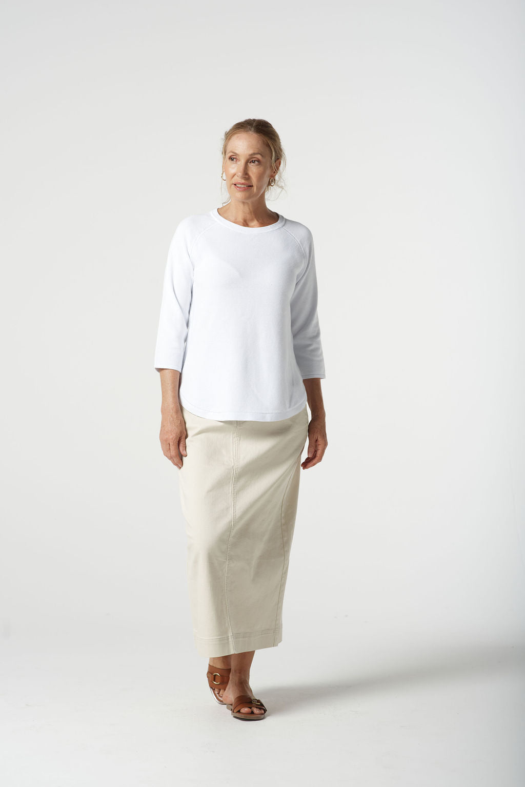 Sorbet Cotton 3/4 Sleeve Raglan Knit