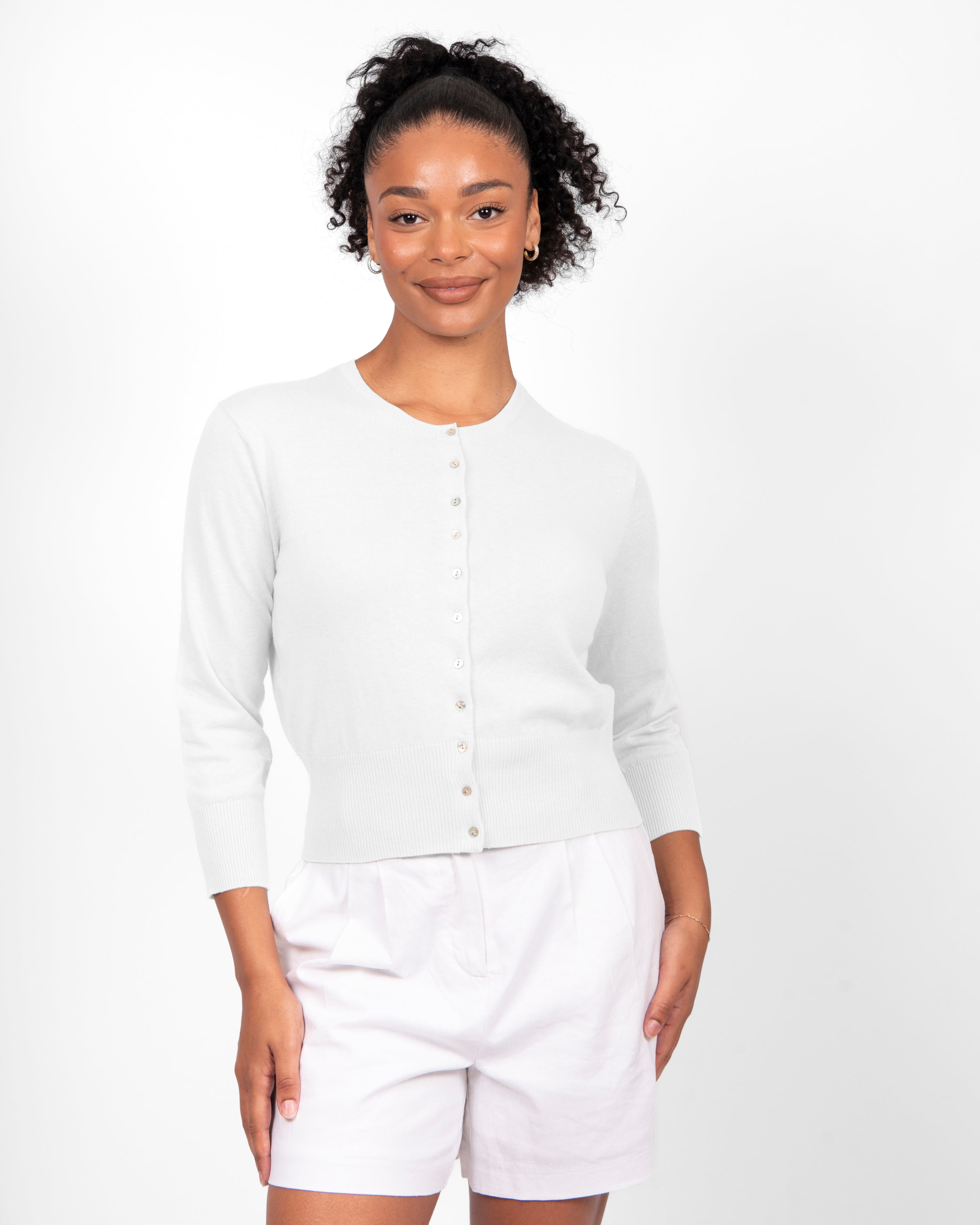 Cropped 3/4 Sleeve Cardi