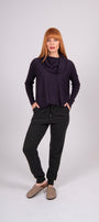Kylie Curved Hem Cowl Neck Pullover