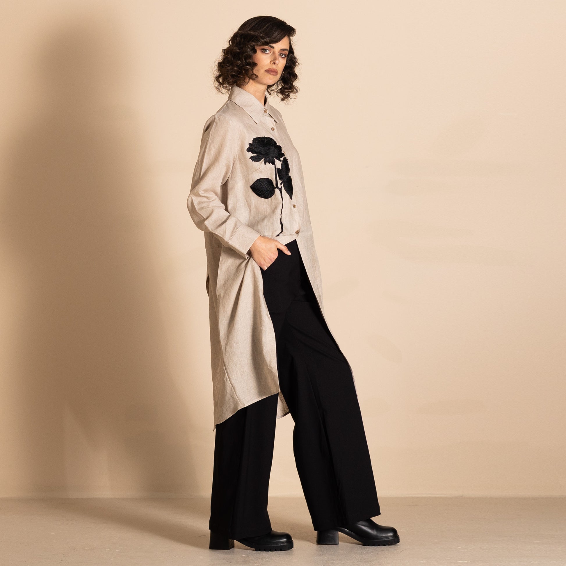 French Linen Long Envelope Shirt