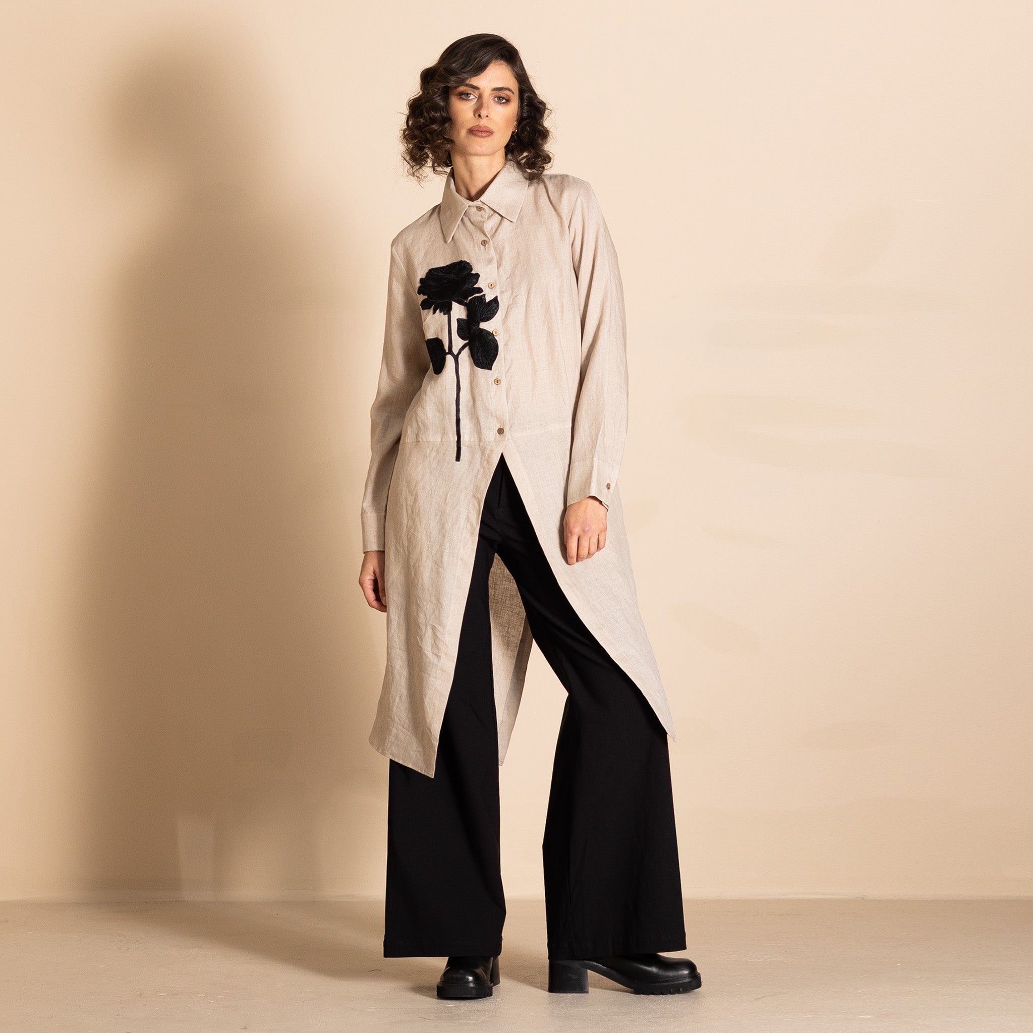 French Linen Long Envelope Shirt