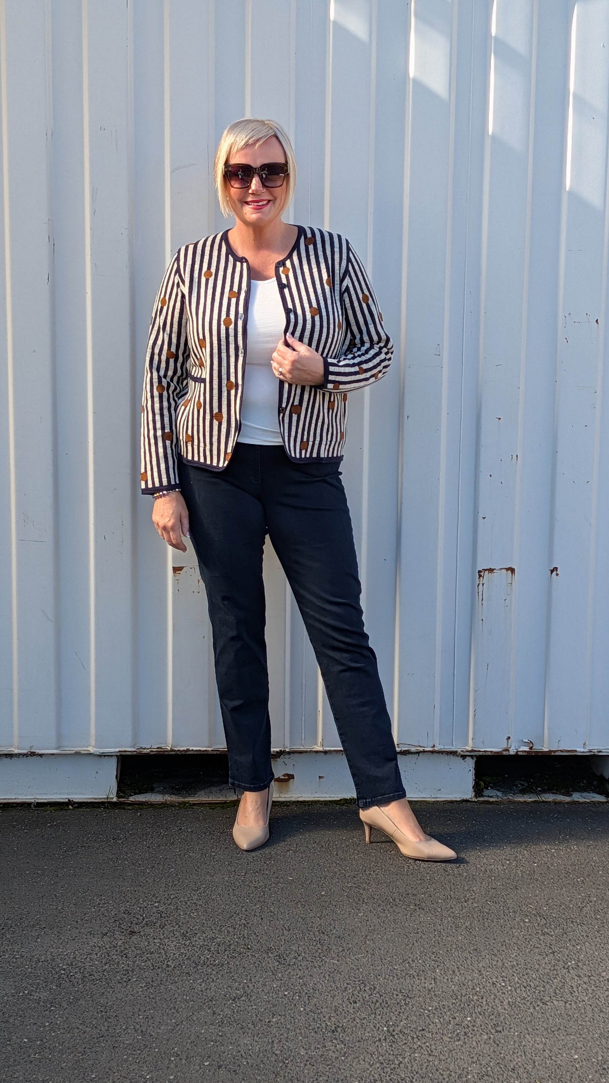 Noor Stripe Spot Cardi