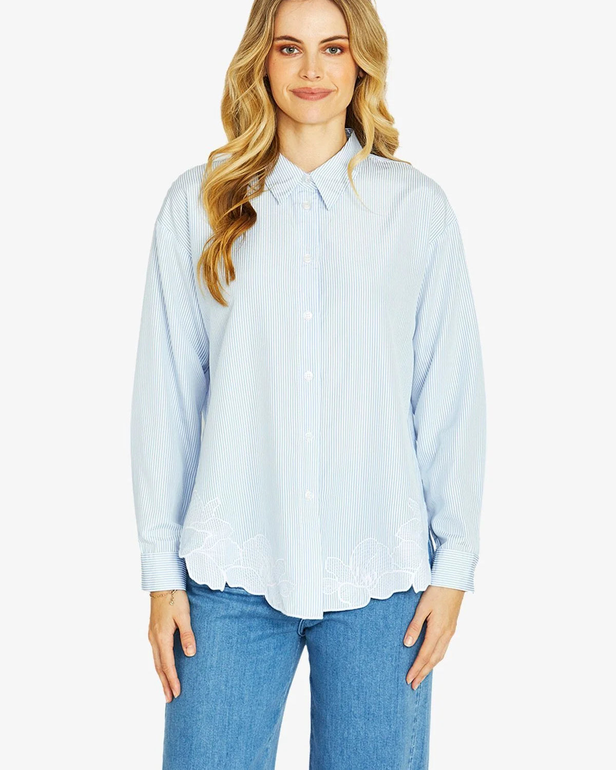 Elena Embroid Hem Shirt
