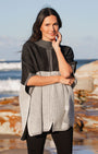 Aust Wool Blend Mock Neck Jacq Poncho