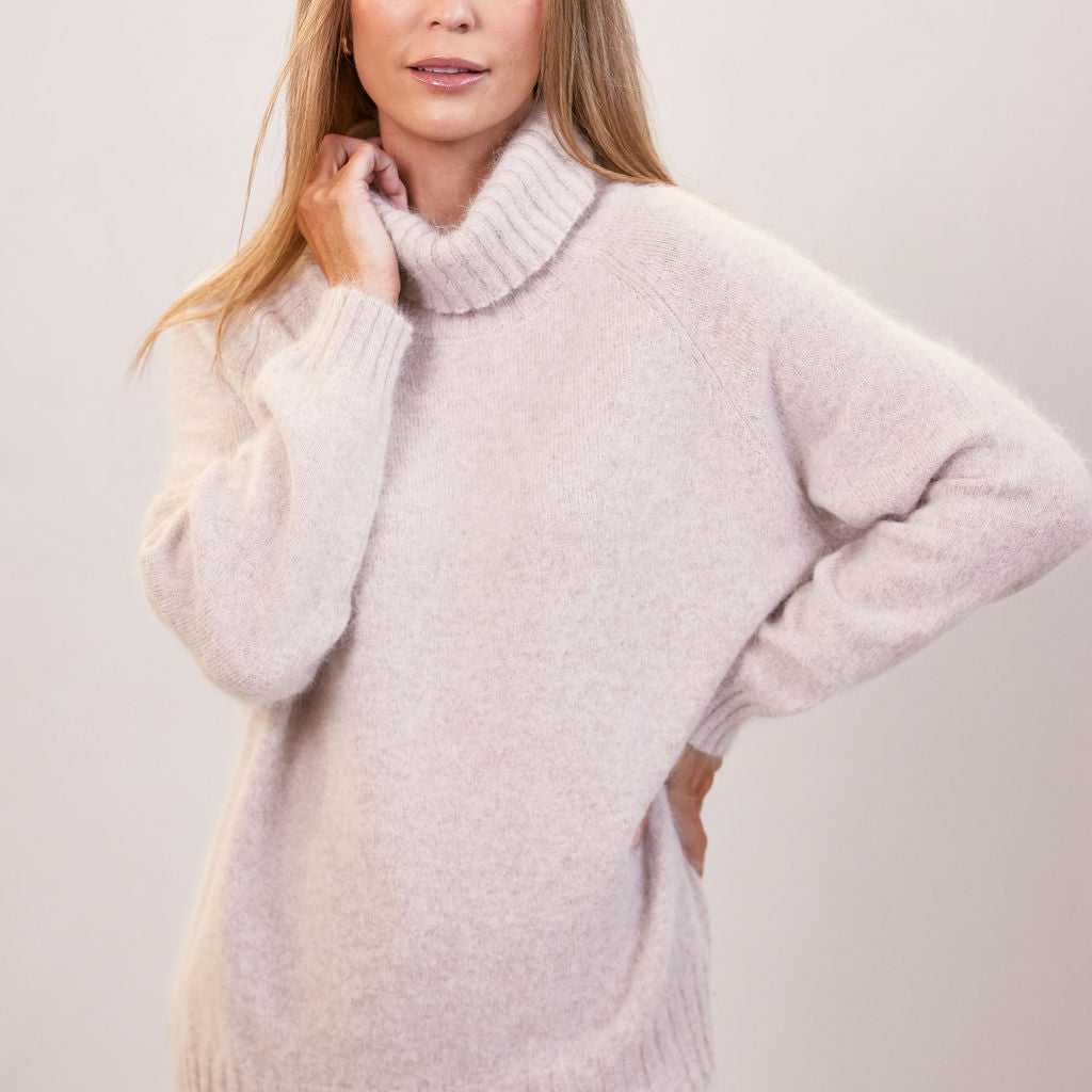 Angora Nylon  Roll Neck Sweater