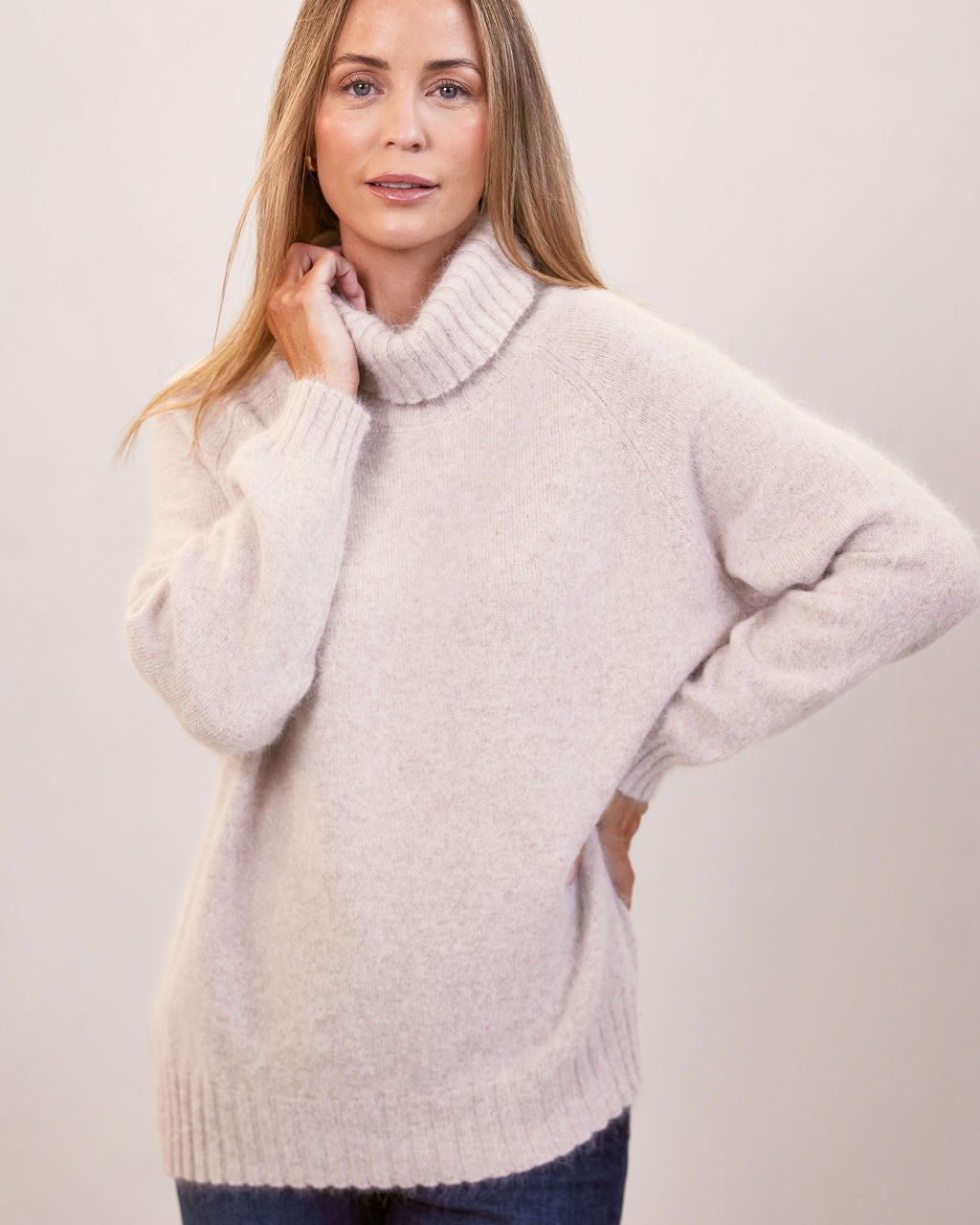 Angora Nylon  Roll Neck Sweater
