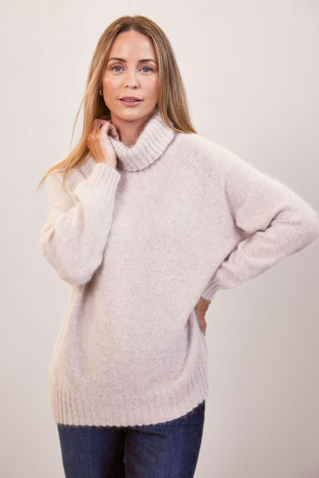 Angora Nylon  Roll Neck Sweater