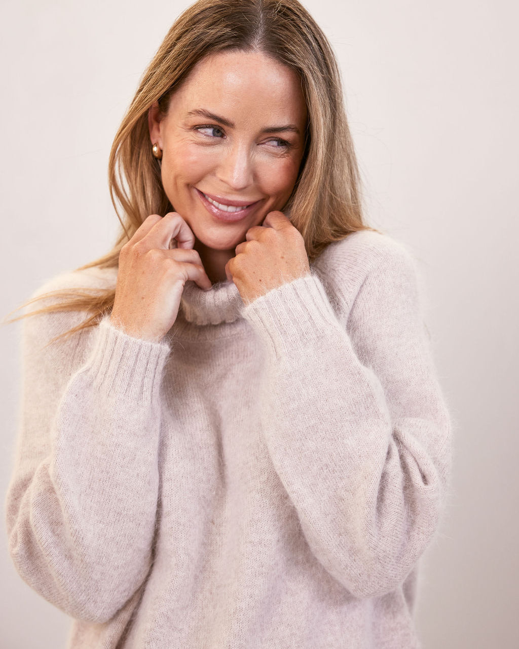 Angora Nylon  Roll Neck Sweater