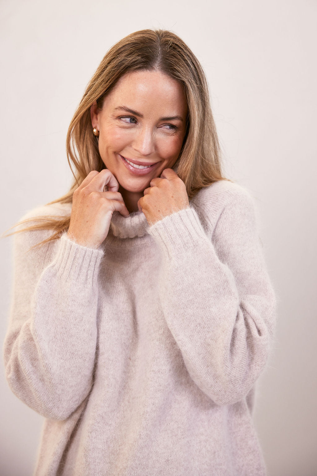 Angora Nylon  Roll Neck Sweater
