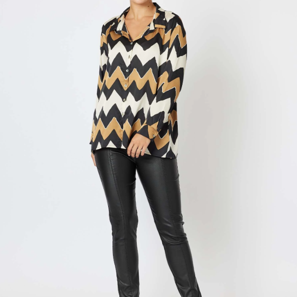 Bella Print Satin Shirt