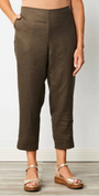 100% Linen 7/8 Elastic 2 Pkt Flat Front Pant
