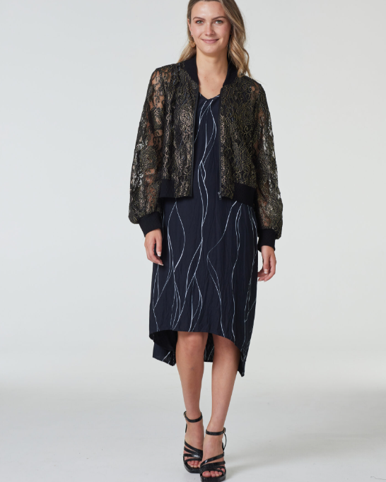 Gold Foil Bomber Jacket