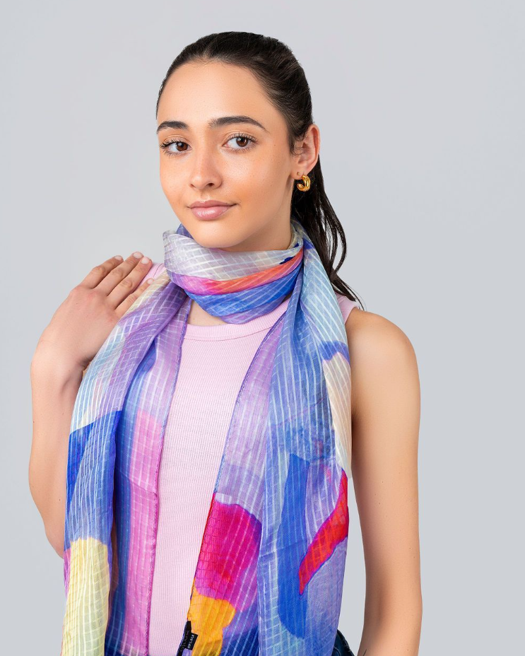 Orchid Abstract Floral Art Scarf