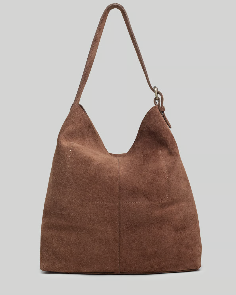 Suede Slouchy Shoulder Bag