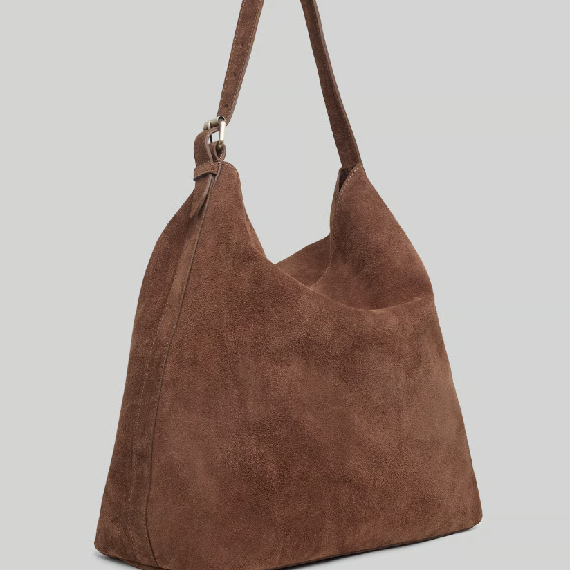 Suede Slouchy Shoulder Bag