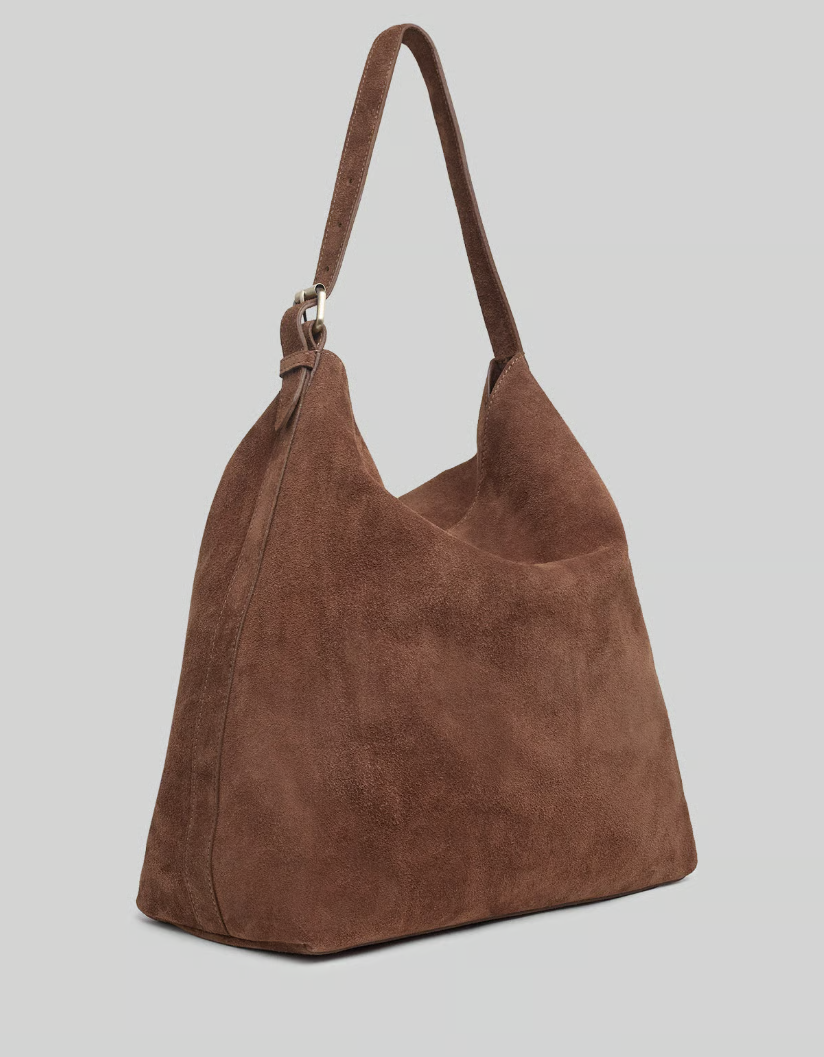 Suede Slouchy Shoulder Bag