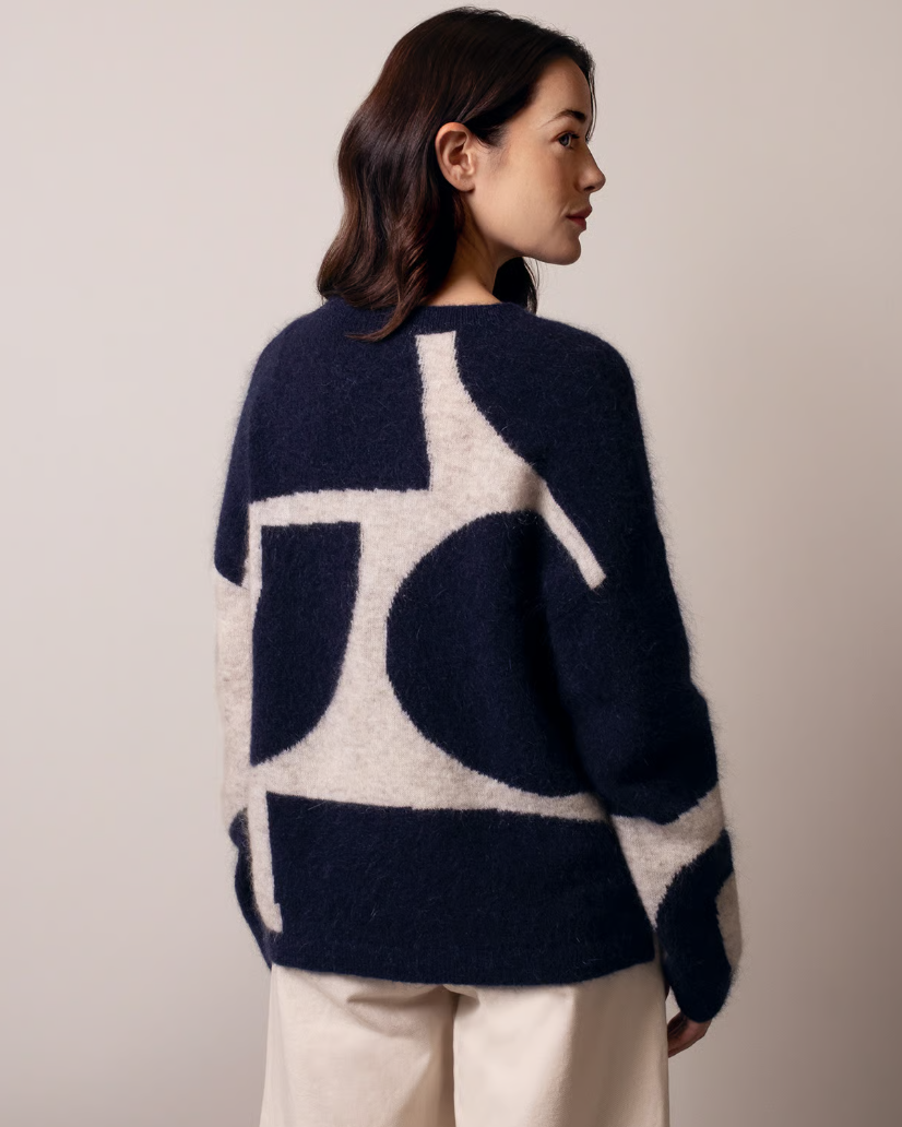 Mohair Blend  Abstract Geo Jumper