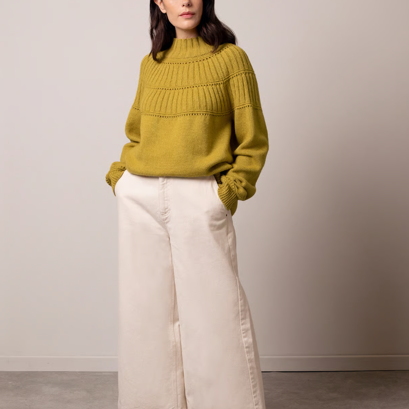 Textured Yoke Jumper
