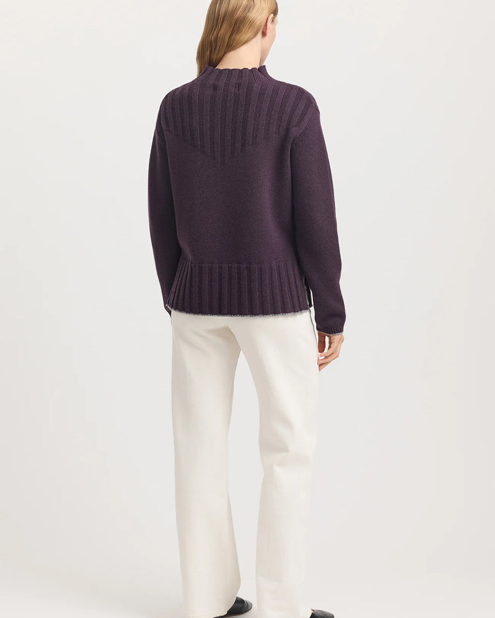 Wide Rib Mock Neck Jumper