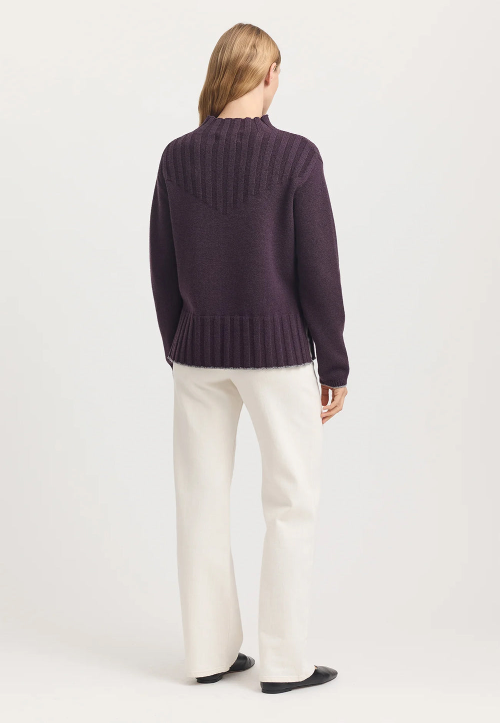 Wide Rib Mock Neck Jumper