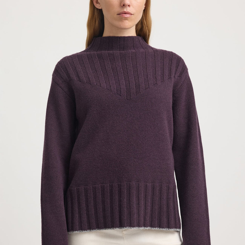 Wide Rib Mock Neck Jumper