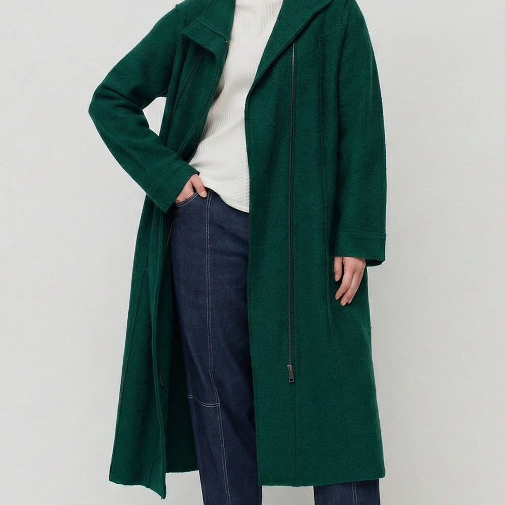 Collared Boiled Wool Coat