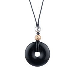Onyx Halo Necklace