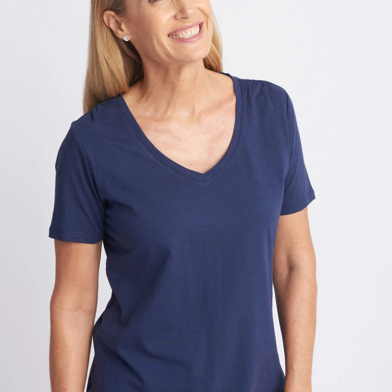 Cotton V Neck Tee