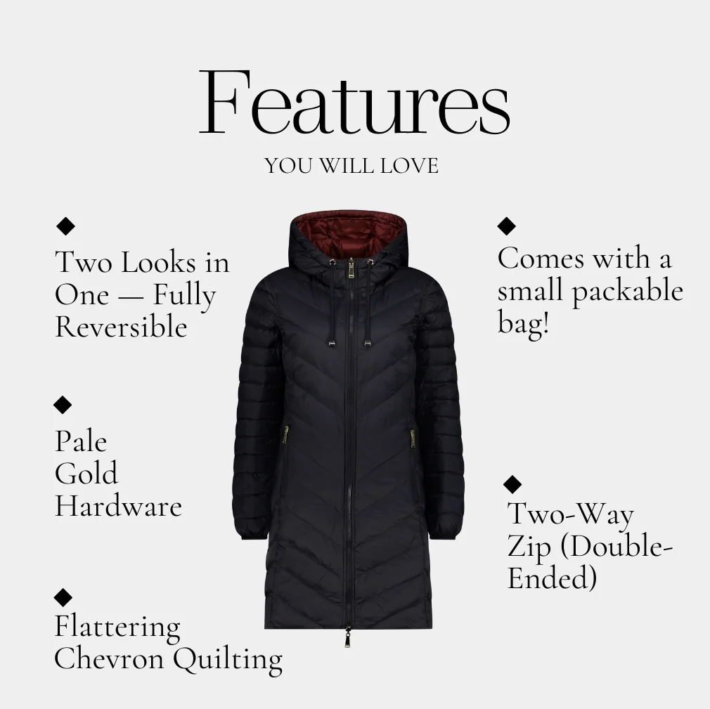 Arnie Women's 90/10 Down  Rev Coat