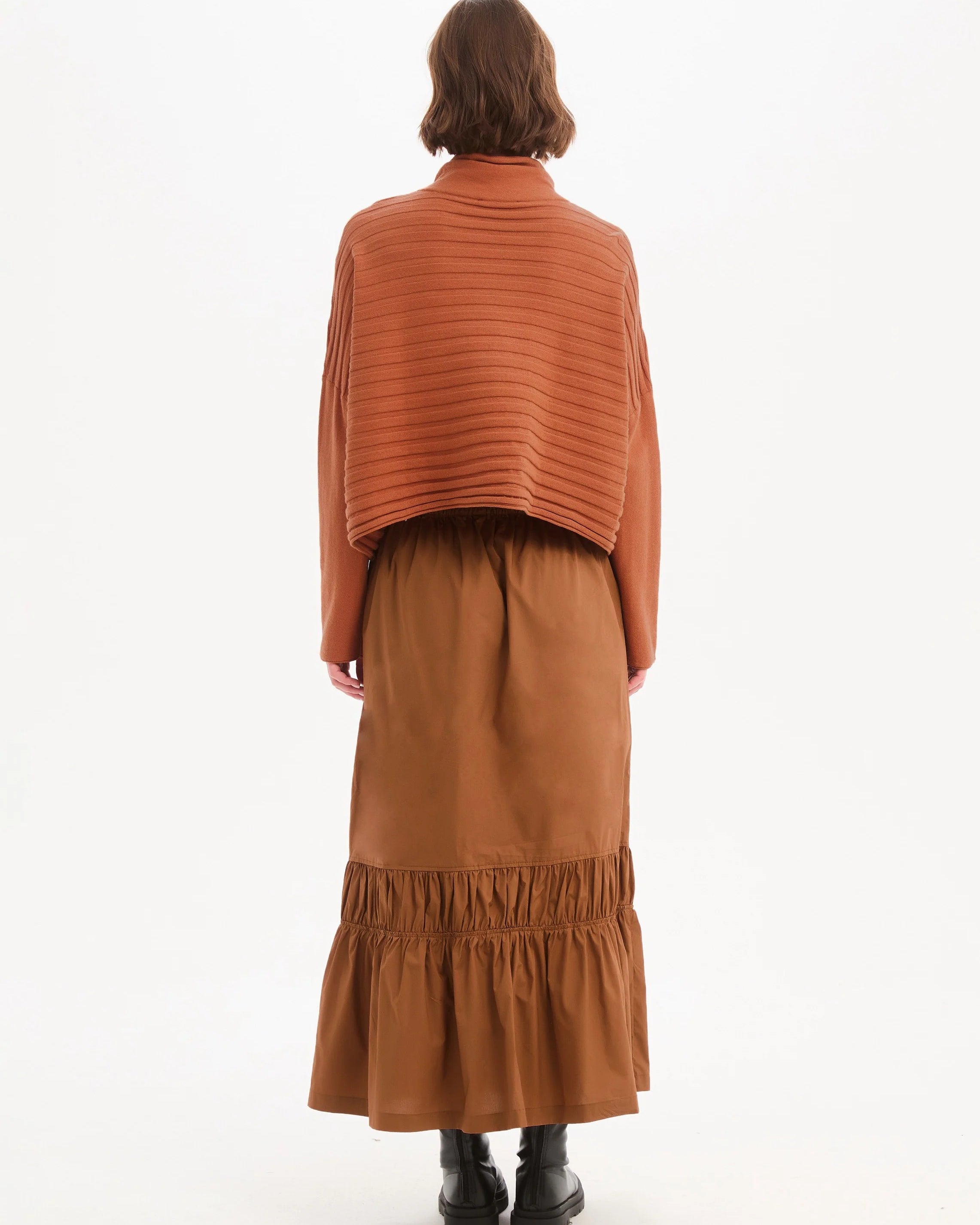 Cowl Neck Button Knit Jumper