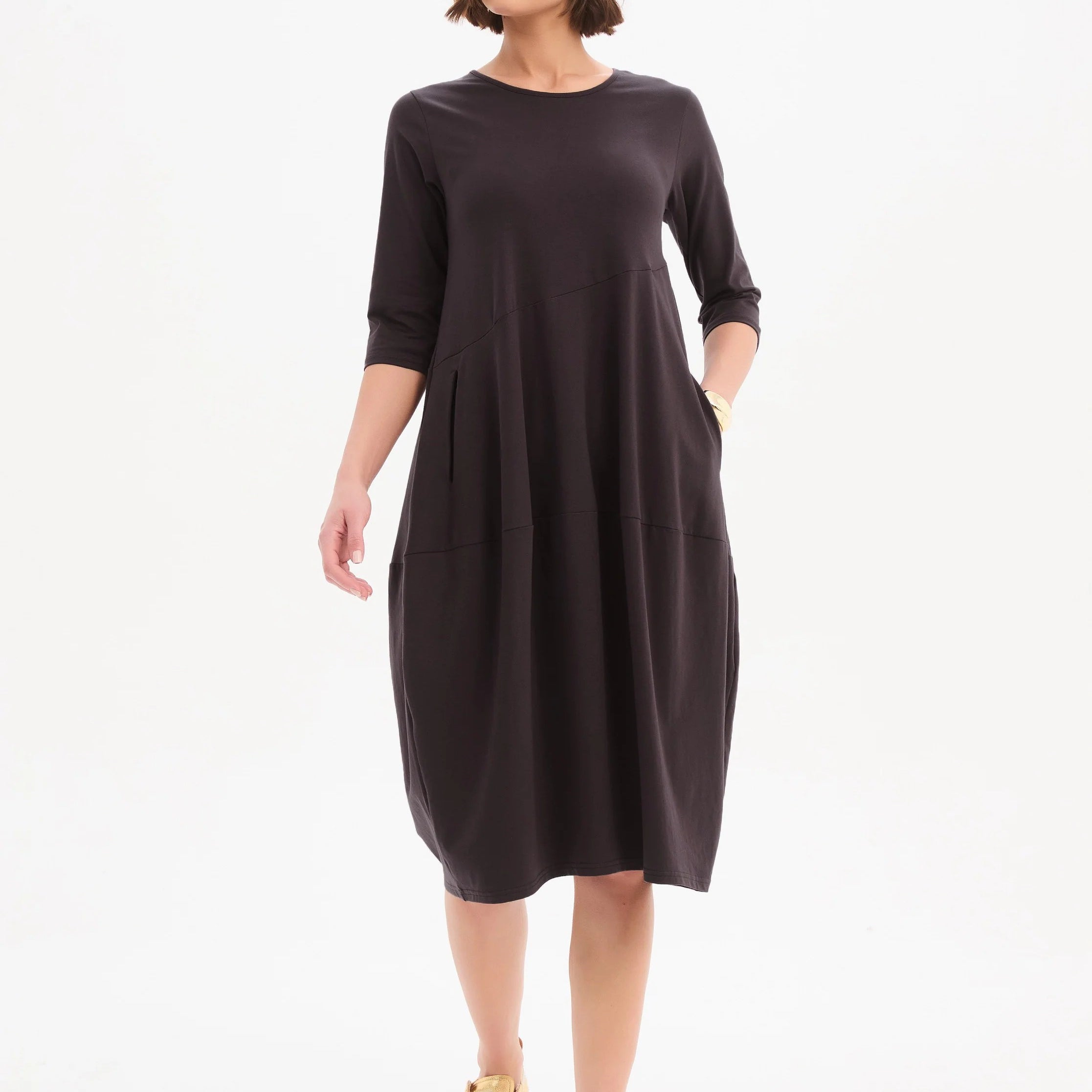 Diagonal Seam Winter Dress