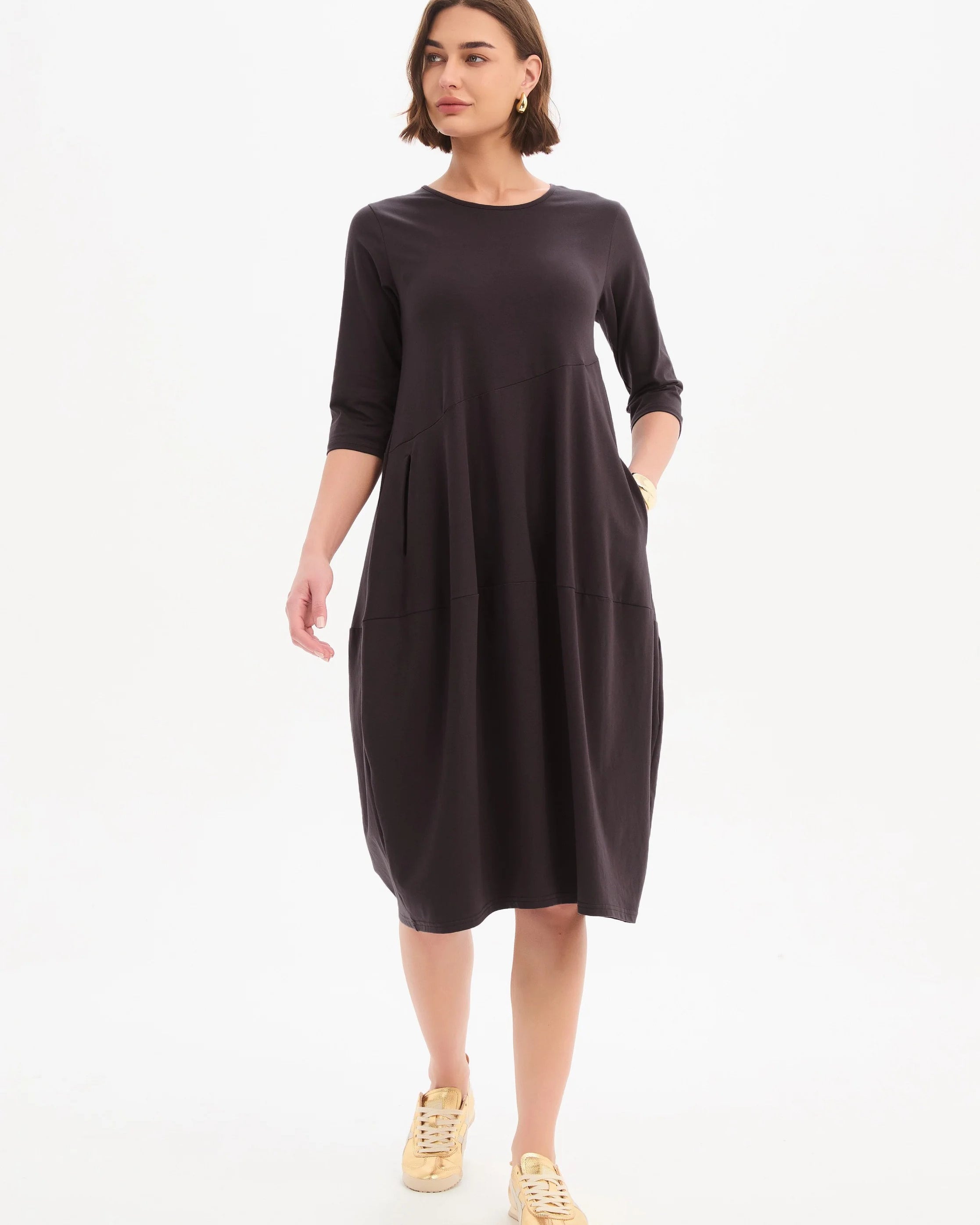 Diagonal Seam Winter Dress
